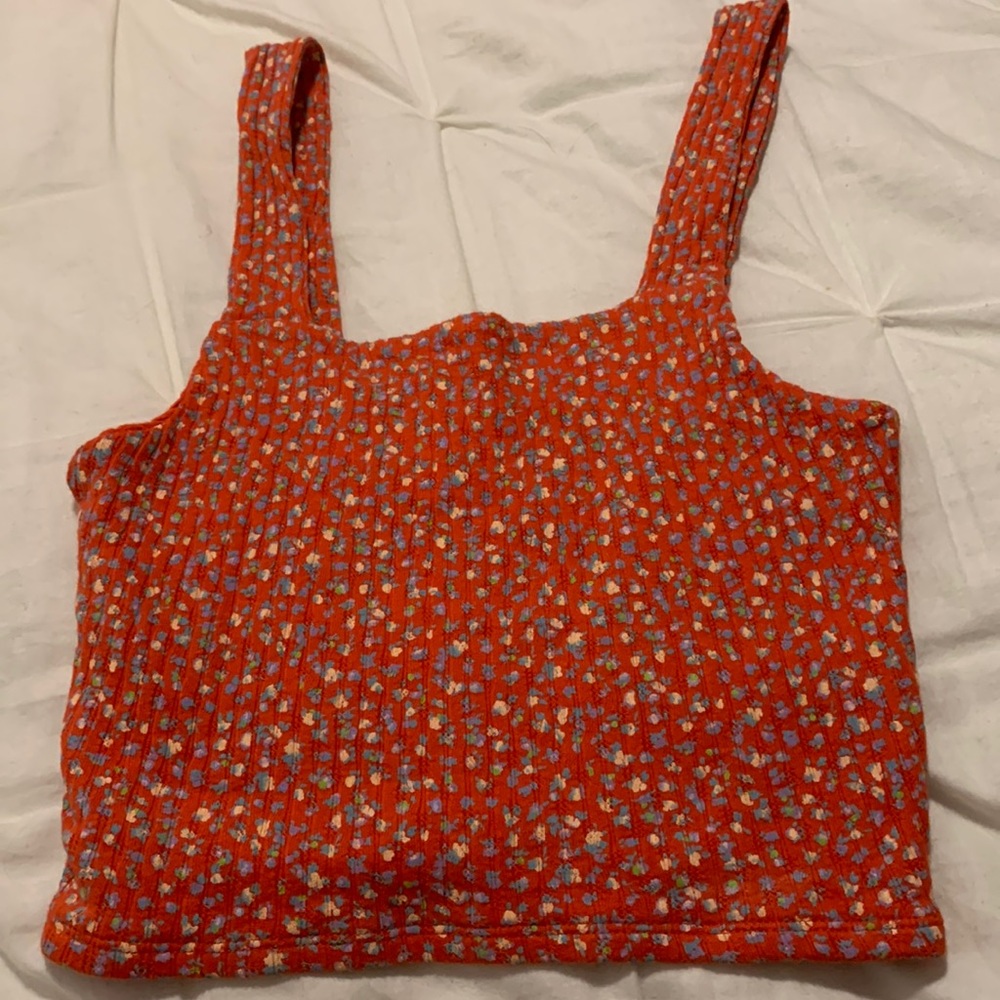 american eagle flower crop top size xs